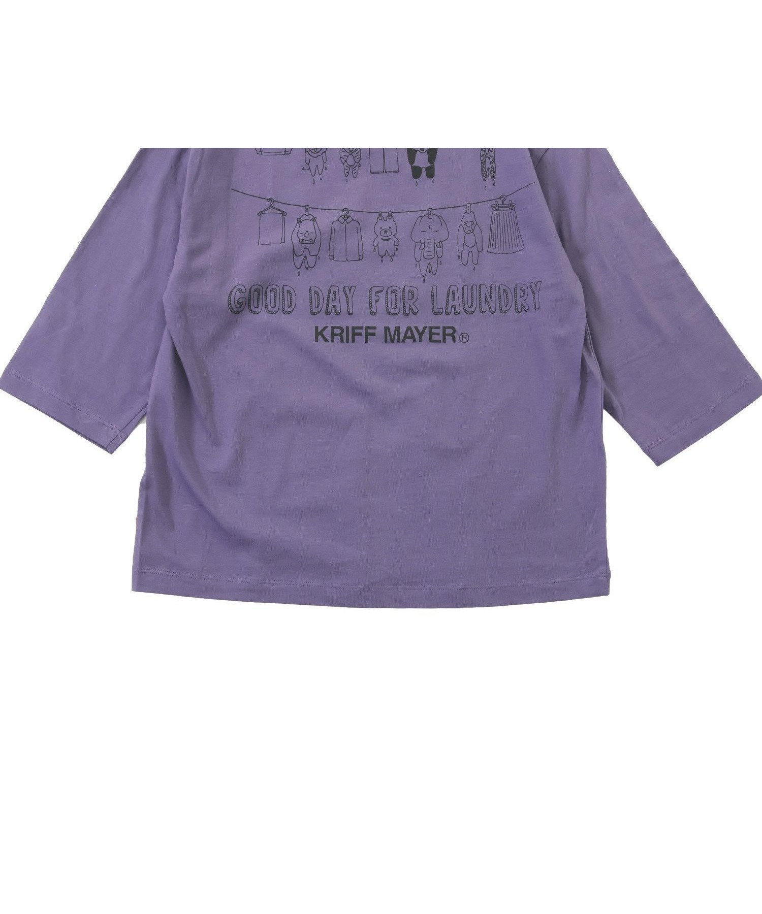 【クリフメイヤー キッズ/KRIFF MAYER / KIDS】の楽LUCK-七分袖T(ランドリー) インテリア・キッズ・メンズ・レディースファッション・服の通販 founy(ファニー) 　ファッション　Fashion　キッズファッション　Fashion for Kids　アウトドア　Outdoor Clothing　アニマル　Animal Print　春　Spring　カットソー　Cut and Sewn Top　シンプル　Simple, Minimal　人気　Popular, Best Seller　メンズ　Men's, Menswear　S/S・春夏　SS, Spring/Summer, Warm Season　おすすめ　Recommended / Our Picks　夏　Summer　PURPLE|ID: prp329100004642225 ipo3291000000033482925