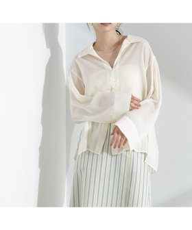 【ナノ ユニバース/nano universe】 マルチボタンシアーストライプシャツ(セットアップ可)人気、トレンドファッション・服の通販 founy(ファニー) ファッション Fashion レディースファッション Fashion for Women トップス・カットソー Cut & Sew Tops シャツ・ブラウス・オフィスカジュアル Elegant Blouses & Button-Ups イエロー Yellow インナー Innerwear 春 Spring カフス Cuff Design キャミソール Camisole, Spaghetti Strap Top スクエア Square, Square Shape ストライプ Stripe, Striped Pattern スリット Slit, Slit Detail セットアップ Set-Up, Coordinated Outfit フロント Front, Front Design 楽ちん Easy Fit, Comfortable ワイド Wide, Wide Fit S/S・春夏 SS, Spring/Summer, Warm Season おすすめ Recommended / Our Picks 夏 Summer 2025年 2025 2025春夏・S/S Spring/Summer 2025 SS25 |ID:prp329100004642357