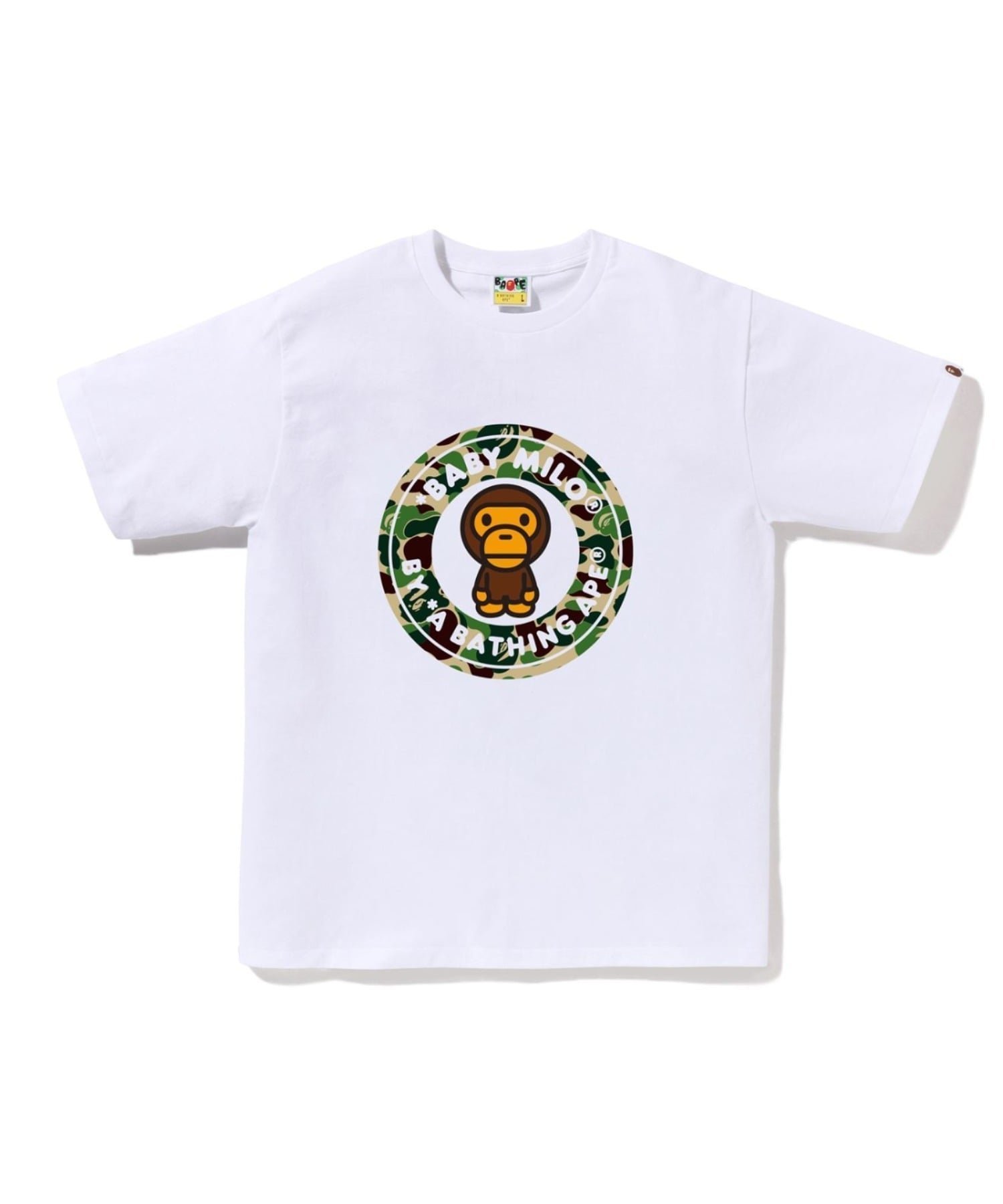 【アベイシングエイプ/A BATHING APE / MEN】のABC CAMO MILO BUSY WORKS TEE インテリア・キッズ・メンズ・レディースファッション・服の通販 founy(ファニー) 　ファッション　Fashion　メンズファッション　Fashion for Men　インナー　Innerwear　ショート　Short, Short Length　スリーブ　Sleeve, Long Sleeve / Short Sleeve　フロント　Front, Front Design　プリント　Print, Printed Pattern　ラバー　Rubber, Rubber Sole　WHxGR|ID: prp329100004642379 ipo3291000000033574423