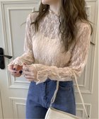 【チェルカ/CERCA】のNia/Nia(ニア)/ハイネックシースルー レースカットソー 人気、トレンドファッション・服の通販 founy(ファニー) ファッション Fashion レディースファッション Fashion for Women トップス・カットソー Cut & Sew Tops カットソー・ベーシックTシャツ Cut-and-Sewn Tops / Stretch Tees & Basics おすすめ Recommended / Our Picks インナー Innerwear カーディガン Cardigan, Knitwear ガーリー Girly, Feminine Style キャミソール Camisole, Spaghetti Strap Top デニム Denim, Jeans Material トレンド Trend, Trending Now マーメイド Mermaid, Fishtail Silhouette レース Lace, Lace Fabric エレガント 上品 Elegant 夏 Summer 春 Spring S/S・春夏 SS, Spring/Summer, Warm Season thumbnail IVO_A|ID: prp329100004642390 ipo3291000000033545943