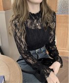 【チェルカ/CERCA】のNia/Nia(ニア)/ハイネックシースルー レースカットソー 人気、トレンドファッション・服の通販 founy(ファニー) ファッション Fashion レディースファッション Fashion for Women トップス・カットソー Cut & Sew Tops カットソー・ベーシックTシャツ Cut-and-Sewn Tops / Stretch Tees & Basics おすすめ Recommended / Our Picks インナー Innerwear カーディガン Cardigan, Knitwear ガーリー Girly, Feminine Style キャミソール Camisole, Spaghetti Strap Top デニム Denim, Jeans Material トレンド Trend, Trending Now マーメイド Mermaid, Fishtail Silhouette レース Lace, Lace Fabric エレガント 上品 Elegant 夏 Summer 春 Spring S/S・春夏 SS, Spring/Summer, Warm Season thumbnail BLK_A|ID: prp329100004642390 ipo3291000000033545948