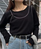 【チャオパニックティピー/CIAOPANIC TYPY】のリブアシメキャミレイヤードトップス ブラック|ID: prp329100004642439 ipo3291000000034232973