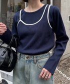 【チャオパニックティピー/CIAOPANIC TYPY】のリブアシメキャミレイヤードトップス 人気、トレンドファッション・服の通販 founy(ファニー) ファッション Fashion レディースファッション Fashion for Women トップス・カットソー Cut & Sew Tops キャミソール&ノースリーブ Camisoles & Sleeveless Tops シンプル Simple, Minimal スラックス Slacks, Dress Pants デニム Denim, Jeans Material パイピング Piping, Trim Design ボトム Bottoms, Lower Wear おすすめ Recommended / Our Picks thumbnail ネイビー|ID: prp329100004642439 ipo3291000000034576536