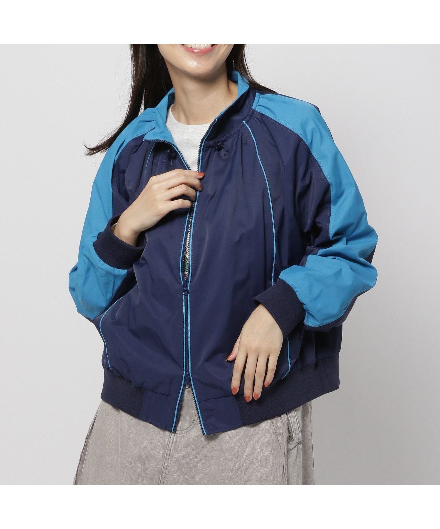【ニコアンド/niko and】の配色スタンドトラックブルゾン インテリア・キッズ・メンズ・レディースファッション・服の通販 founy(ファニー) 　ファッション　Fashion　レディースファッション　Fashion for Women　アウター　Coat / Outerwear Collection　ブルゾンジャケット・スポーティアウター　Blouson Jackets　おすすめ　Recommended / Our Picks　ダブル　Double, Double-Breasted　トレンド　Trend, Trending Now　ブルゾン　Blouson, Bomber Jacket　ロング　Long, Long-Length　秋　Autumn　ブルー80|ID: prp329100004642698 ipo3291000000033488965