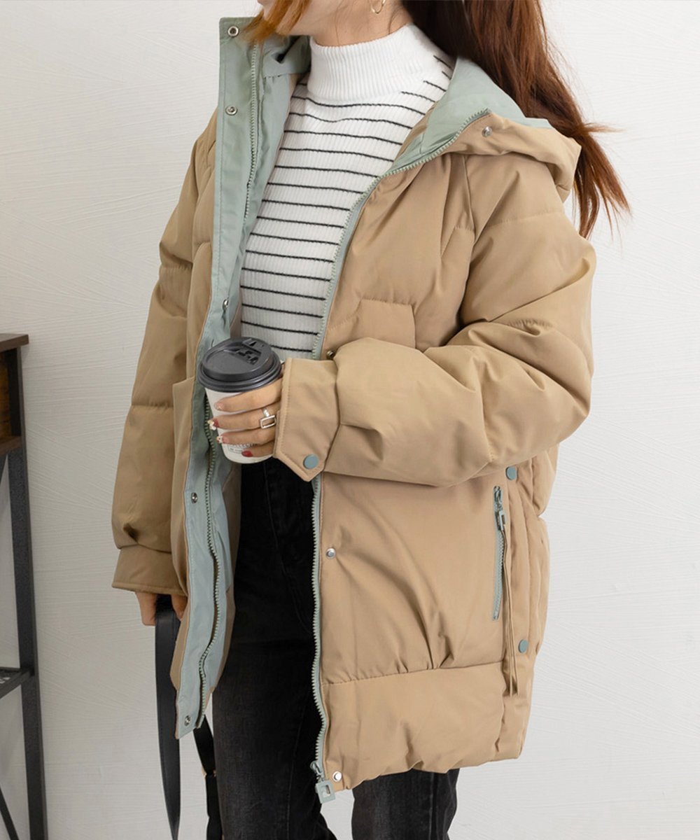 【ミニミニストア/miniministore】のフェイクダウンコート中綿ジャケット韓国風 インテリア・キッズ・メンズ・レディースファッション・服の通販 founy(ファニー) 　ファッション　Fashion　レディースファッション　Fashion for Women　アウター　Coat / Outerwear Collection　コート・ロングコート・ピーコート　Long Coats, Peacoats & More　レディースジャケット・軽アウター　Jackets　ダウンジャケット・軽量ダウン　Warm & Lightweight Down Jackets　ジャケット　Jacket, Outerwear　ダウン　Down, Puffer　デニム　Denim, Jeans Material　ブルゾン　Blouson, Bomber Jacket　ベーシック　Basic, Essential　防寒　Cold Protection, Winter-Ready　冬　Winter / This Winter　A/W・秋冬　Autumn/Winter　ビジネス 仕事 通勤　Business / Work / Commuting　ベージュ|ID: prp329100004642727 ipo3291000000033489331