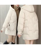 【ミニミニストア/miniministore】のフェイクダウンコート中綿ジャケット韓国風 アイボリー|ID: prp329100004642727 ipo3291000000033489335