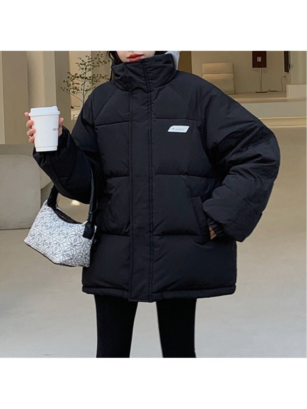【ミニミニストア/miniministore】のエコダウンジャケット 防寒防風中綿コート インテリア・キッズ・メンズ・レディースファッション・服の通販 founy(ファニー) 　ファッション　Fashion　レディースファッション　Fashion for Women　アウター　Coat / Outerwear Collection　コート・ロングコート・ピーコート　Long Coats, Peacoats & More　レディースジャケット・軽アウター　Jackets　ジャケット　Jacket, Outerwear　スタンド　Stand Collar, Upright Stand　スポーティ　Sporty, Casual Athletic　タートル　Turtleneck, Turtle Collar　パーカー　Hoodie, Parka　ブルゾン　Blouson, Bomber Jacket　防寒　Cold Protection, Winter-Ready　無地　Plain, Solid Color　ブラック|ID: prp329100004642794 ipo3291000000033490004