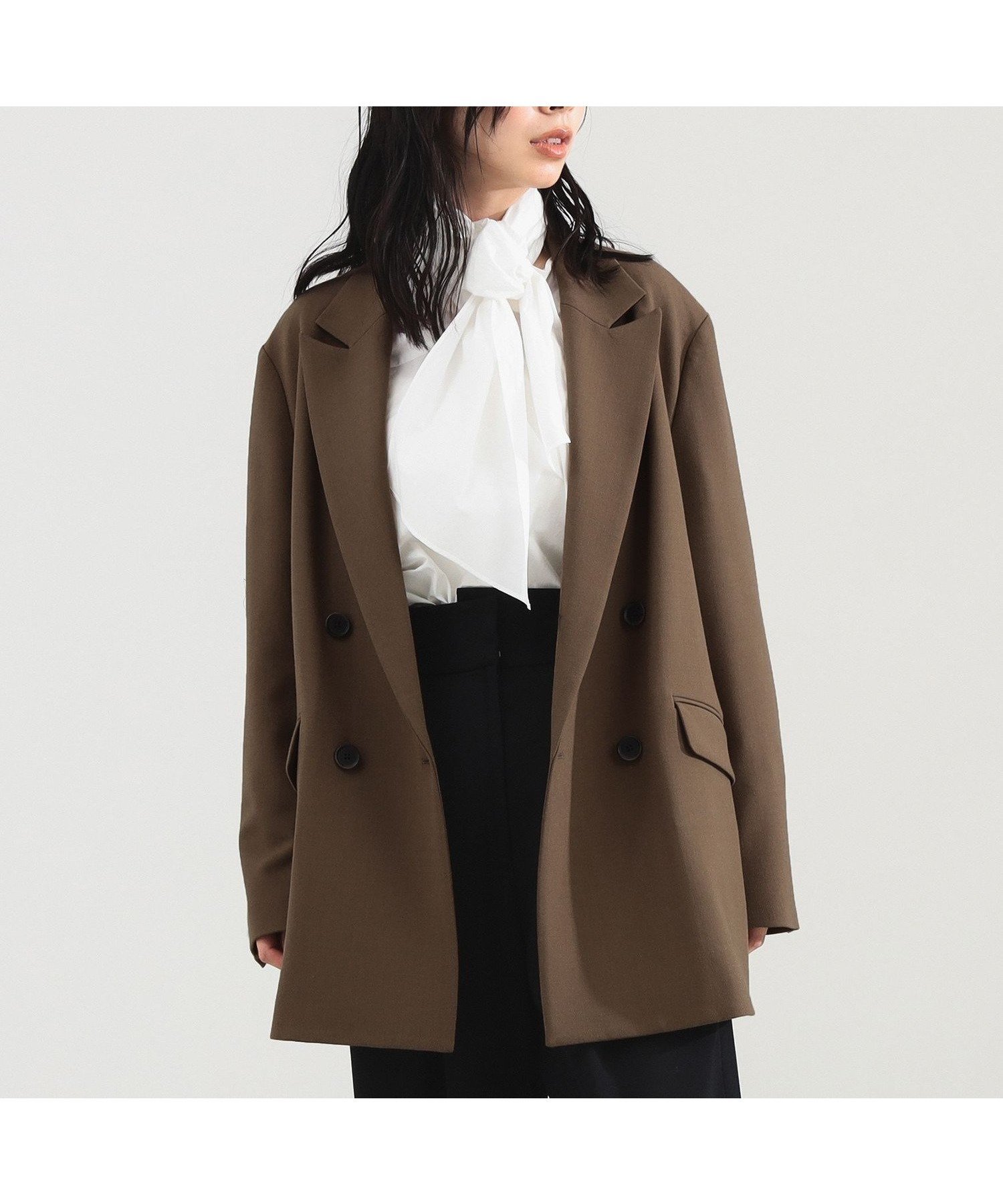 【デミルクス ビームス/Demi-Luxe BEAMS】のダブルブレスト ジャケット インテリア・キッズ・メンズ・レディースファッション・服の通販 founy(ファニー) 　ファッション　Fashion　レディースファッション　Fashion for Women　アウター　Coat / Outerwear Collection　レディースジャケット・軽アウター　Jackets　インナー　Innerwear　ジャケット　Jacket, Outerwear　スニーカー　Sneakers, Trainers　ダブル　Double, Double-Breasted　ルーズ　Loose, Oversized　おすすめ　Recommended / Our Picks　BROWN_KHAKI|ID: prp329100004642825 ipo3291000000033490274