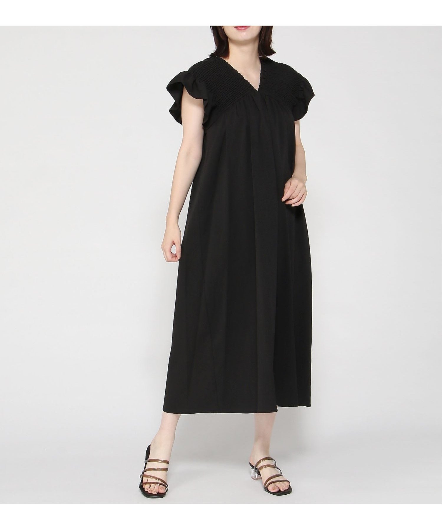 【イング/INGNI】のINGNI/前後2WayシャーリングOP インテリア・キッズ・メンズ・レディースファッション・服の通販 founy(ファニー) 　ファッション　Fashion　レディースファッション　Fashion for Women　ワンピース　Dresses　ギャザー　Gathered, Ruffled　シャーリング　Shirring, Ruched　ショルダー　Shoulder, Shoulder Strap　スマホ　Smartphone, Mobile Device　フェミニン　Feminine, Girly　フリル　Frill, Ruffle　フロント　Front, Front Design　レース　Lace, Lace Fabric　ロング　Long, Long-Length　クロ|ID: prp329100004642827 ipo3291000000033610418