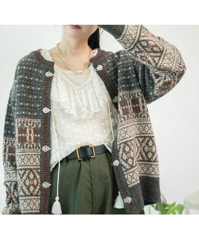 【フリークスストア/FREAK'S STORE】のチロリアンニットカーディガン 24AW インテリア・キッズ・メンズ・レディースファッション・服の通販 founy(ファニー) 　ファッション　Fashion　レディースファッション　Fashion for Women　トップス・カットソー　Cut & Sew Tops　ニット　Knit Tops & Sweaters　カーディガン・羽織り　Layered Style Cardigans　2024年　2024　2024-2025秋冬・A/W　Autumn/Winter 2024–25 AW24–25　冬　Winter / This Winter　カーディガン　Cardigan, Knitwear　トレンド　Trend, Trending Now　A/W・秋冬　Autumn/Winter　ブラウン|ID: prp329100004642857 ipo3291000000033961156