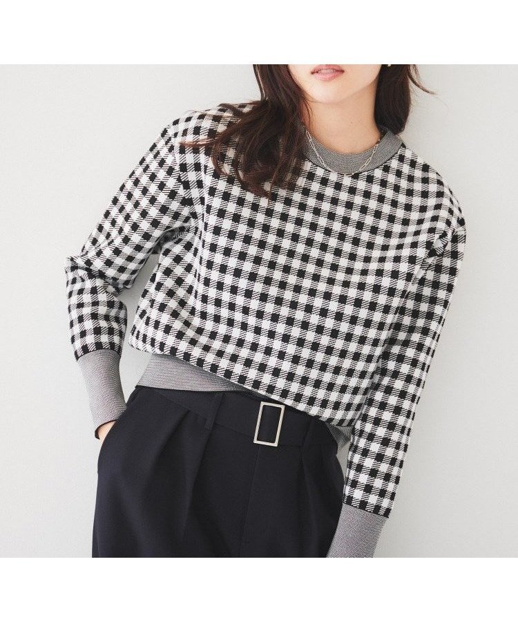 【アンタイトル/UNTITLED】の【セットアップ可能】スポンディッシュプルオーバー 人気、トレンドファッション・服の通販 founy(ファニー) 　ファッション　Fashion　レディースファッション　Fashion for Women　トップス・カットソー　Cut & Sew Tops　カジュアルプルオーバー・ニットトップス　Pullovers & Knit Tops / Casual Pullovers　ギンガム　Gingham, Gingham Fabric　コンパクト　Compact, Small Size　ジャカード／ジャガード　Jacquard, Woven Pattern　セットアップ　Set-Up, Coordinated Outfit　モダン　Modern, Contemporary　 other-1|ID: prp329100004642864 ipo3291000000033561341