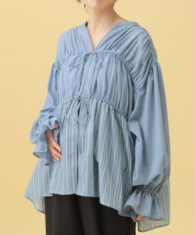 【レプシィム ローリーズファーム/LEPSIM LOWRYS FARM】の【産前・産後対応】マタニティ/ギャザーリボンブラウス 人気、トレンドファッション・服の通販 founy(ファニー) ファッション Fashion キッズファッション Fashion for Kids おすすめ Recommended / Our Picks ギャザー Gathered, Ruffled チュニック Tunic, Long Top デニム Denim, Jeans Material |ID:prp329100004643006