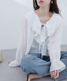【ナチュラルクチュール/natural couture】の【sherbet line】接触冷感 ラッフル羽織ブラウス 人気、トレンドファッション・服の通販 founy(ファニー) ファッション Fashion レディースファッション Fashion for Women トップス・カットソー Cut & Sew Tops シャツ・ブラウス・オフィスカジュアル Elegant Blouses & Button-Ups シアー Sheer, See-Through シャーリング Shirring, Ruched ダウン Down, Puffer デニム Denim, Jeans Material フェミニン Feminine, Girly フリル Frill, Ruffle フレア Flare, Flared ポケット Pocket, Pocket Detail 羽織 Haori, Light Jacket ラッフル Ruffle, Frill おすすめ Recommended / Our Picks 夏 Summer 2025年 2025 2025春夏・S/S Spring/Summer 2025 SS25 |ID:prp329100004643157