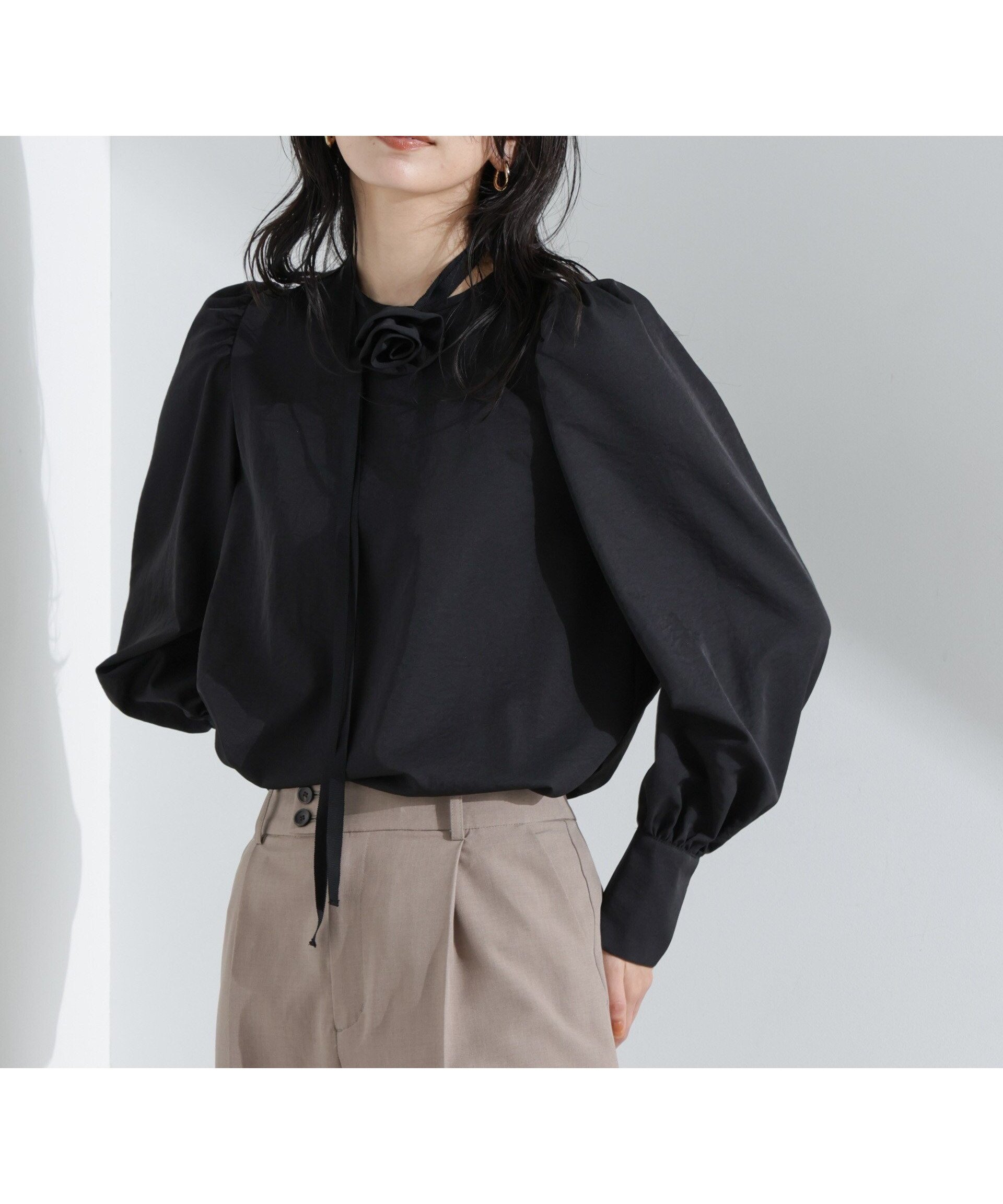 【ナノ ユニバース/nano universe】のコサージュチョーカー付きブラウス 人気、トレンドファッション・服の通販 founy(ファニー) 　ファッション　Fashion　レディースファッション　Fashion for Women　トップス・カットソー　Cut & Sew Tops　シャツ・ブラウス・オフィスカジュアル　Elegant Blouses & Button-Ups　カフス　Cuff Design　グログラン　Grosgrain, Grosgrain Ribbon　コンシャス　Conscious, Bodycon　シンプル　Simple, Minimal　スリーブ　Sleeve, Long Sleeve / Short Sleeve　2025年　2025　2025春夏・S/S　Spring/Summer 2025 SS25　 other-1|ID: prp329100004643175 ipo3291000000033494171