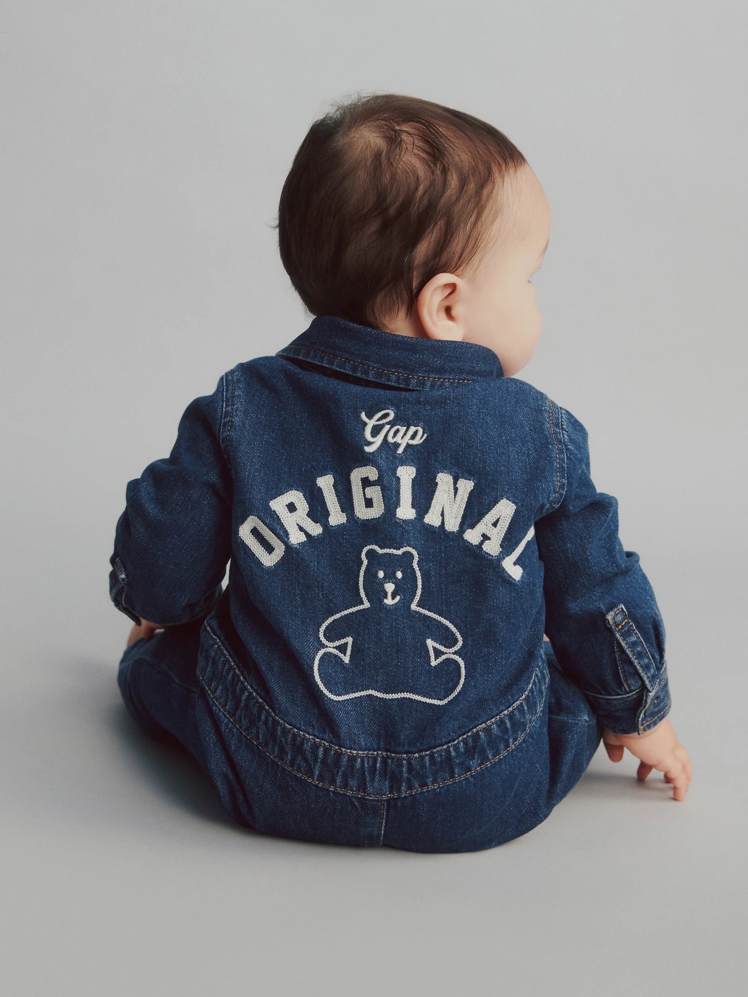 【ギャップ/GAP / KIDS】のデニム くまさん GAPロゴ カバーオール (ベビー) インテリア・キッズ・メンズ・レディースファッション・服の通販 founy(ファニー) 　ファッション　Fashion　キッズファッション　Fashion for Kids　グラフィック　Graphic, Graphic Design　ストレッチ　Stretch, Stretchy Fabric　デニム　Denim, Jeans Material　フロント　Front, Front Design　ベビー　Baby, Babywear　長袖　Long Sleeve, Full Sleeve　DARK_WASH|ID: prp329100004643195 ipo3291000000033494355