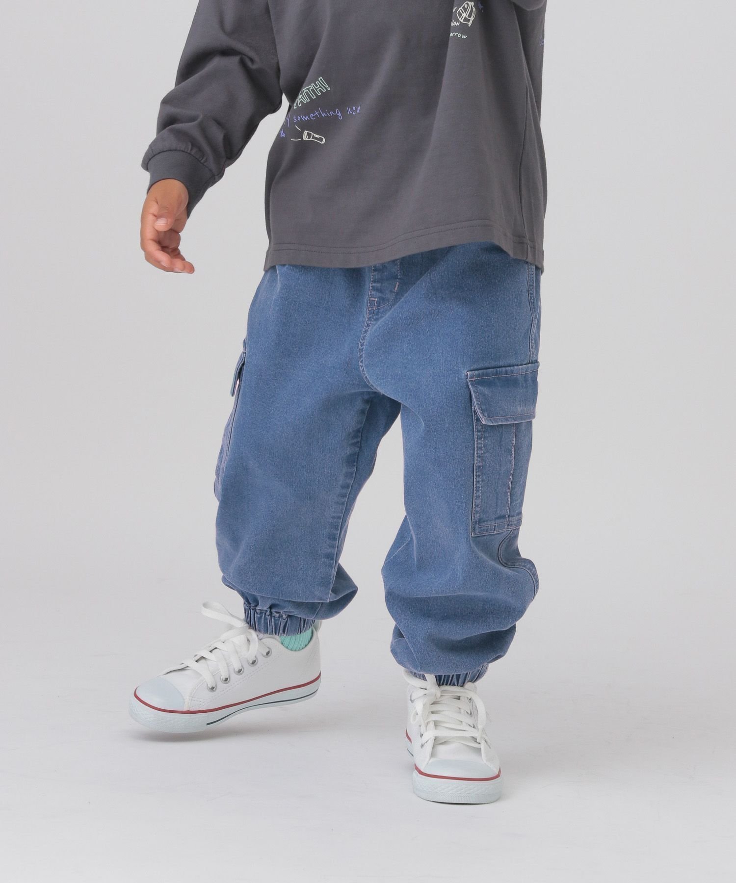 【グローバルワーク/GLOBAL WORK / KIDS】の100-120cm展開/スゴラクストレッチカーゴパンツ/234558 インテリア・キッズ・メンズ・レディースファッション・服の通販 founy(ファニー) 　ファッション　Fashion　キッズファッション　Fashion for Kids　ボトムス　Bottoms　カーゴパンツ　Cargo Pants, Utility Pants　ケミカル　Chemical, Chemical Wash　ストレッチ　Stretch, Stretchy Fabric　ダメージ　Distressed, Destroyed　デニム　Denim, Jeans Material　トレンド　Trend, Trending Now　人気　Popular, Best Seller　ポケット　Pocket, Pocket Detail　ワイド　Wide, Wide Fit　ケミカルブルーデニム83|ID: prp329100004643203 ipo3291000000033494447