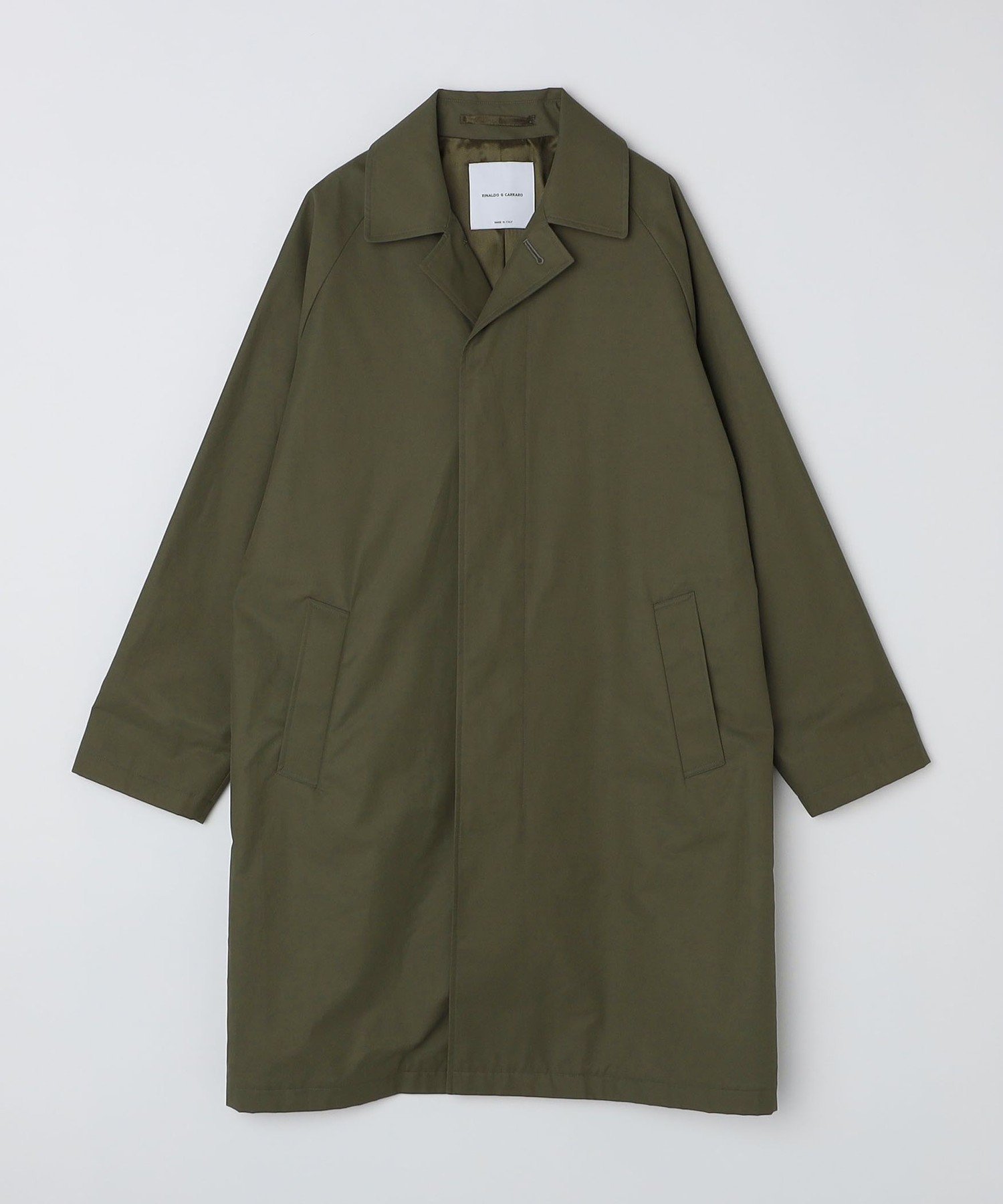 【シップス/SHIPS / MEN】のCARRARO コットン/ナイロン ステンカラー コート インテリア・キッズ・メンズ・レディースファッション・服の通販 founy(ファニー) 　ファッション　Fashion　メンズファッション　Fashion for Men　イタリア　Italy　春　Spring　秋　Autumn　クラシック　Classic, Timeless Style　ジャケット　Jacket, Outerwear　スーツ　Suit, Formalwear　パターン　Pattern, Design Print　フロント　Front, Front Design　モダン　Modern, Contemporary　ロング　Long, Long-Length　おすすめ　Recommended / Our Picks　エレガント 上品　Elegant　ビジネス 仕事 通勤　Business / Work / Commuting　オリーブ|ID: prp329100004643275 ipo3291000000033495240
