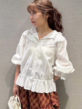 【リリーブラウン/Lily Brown】のフーディーコットンレースブラウス 人気、トレンドファッション・服の通販 founy(ファニー) ファッション Fashion レディースファッション Fashion for Women トップス・カットソー Cut & Sew Tops シャツ・ブラウス・オフィスカジュアル Elegant Blouses & Button-Ups ガーリー Girly, Feminine Style フリル Frill, Ruffle ブラウジング Blouson Silhouette, Cinched Waist レース Lace, Lace Fabric |ID:prp329100004643290