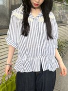 【リリーブラウン/Lily Brown】のフーディーコットンレースブラウス 人気、トレンドファッション・服の通販 founy(ファニー) ファッション Fashion レディースファッション Fashion for Women トップス・カットソー Cut & Sew Tops シャツ・ブラウス・オフィスカジュアル Elegant Blouses & Button-Ups ガーリー Girly, Feminine Style フリル Frill, Ruffle ブラウジング Blouson Silhouette, Cinched Waist レース Lace, Lace Fabric thumbnail STRIPE[932]|ID: prp329100004643290 ipo3291000000033569736