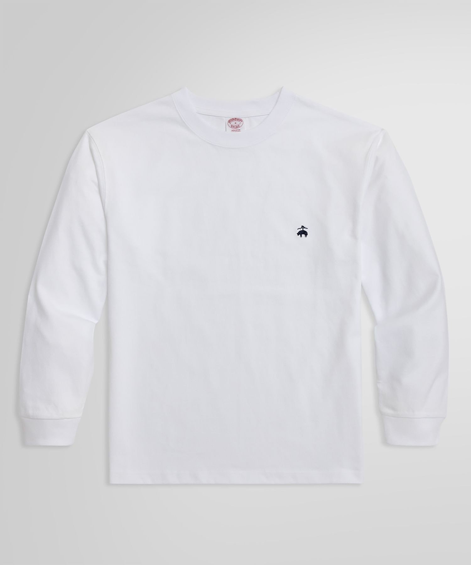 【ブルックス ブラザーズ/Brooks Brothers / MEN】のUSAコットンジャージー ヘビーウェイト GFロゴ ロングスリーブ Tシャツ インテリア・キッズ・メンズ・レディースファッション・服の通販 founy(ファニー) 　ファッション　Fashion　メンズファッション　Fashion for Men　インナー　Innerwear　シンプル　Simple, Minimal　ジャケット　Jacket, Outerwear　スリーブ　Sleeve, Long Sleeve / Short Sleeve　ロング　Long, Long-Length　長袖　Long Sleeve, Full Sleeve　ホワイト|ID: prp329100004643352 ipo3291000000033495775