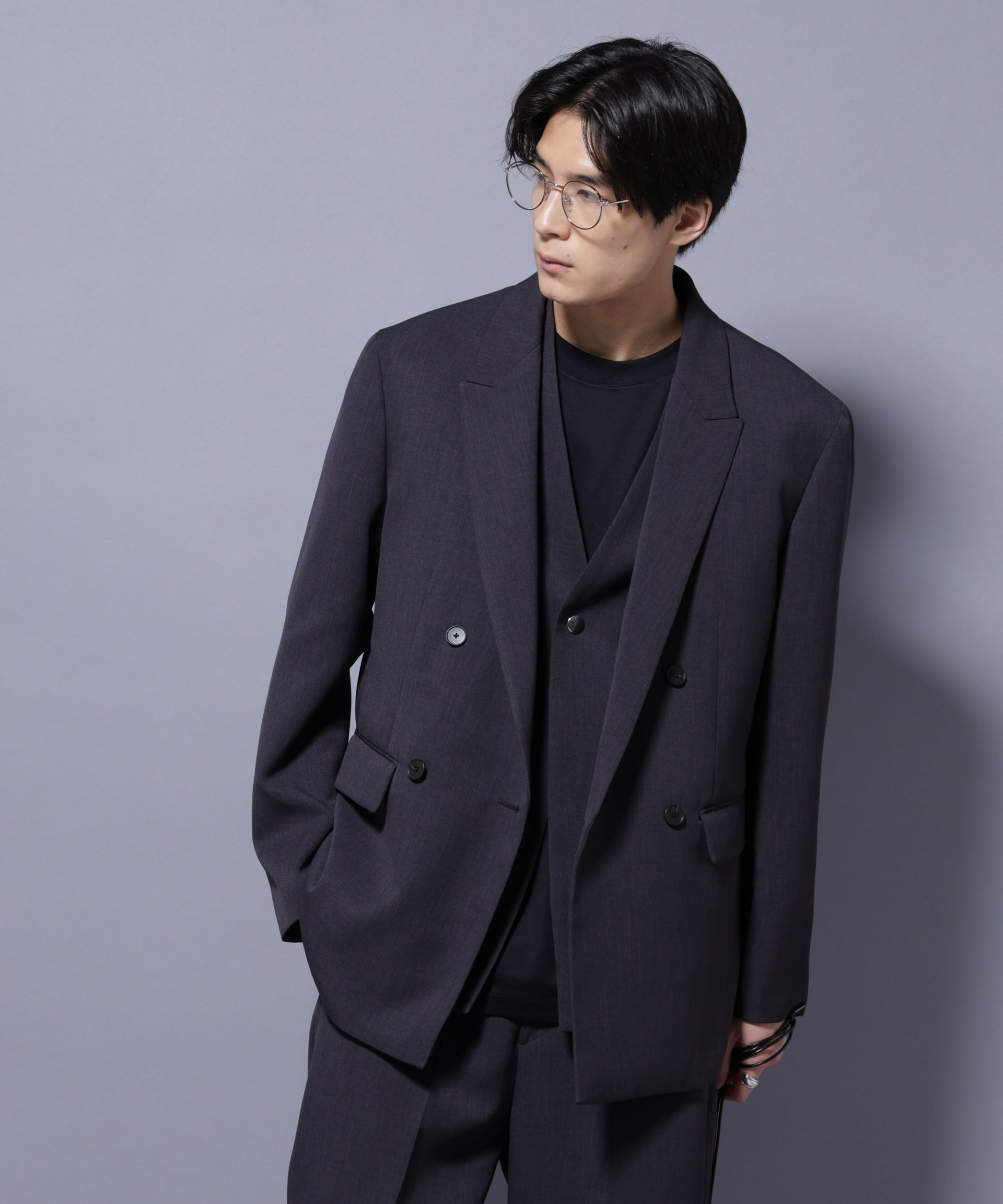 【ナノ ユニバース/nano universe / MEN】のReflax ダブルクロスウェザーダブルブレストジャケット(セットアップ可) インテリア・キッズ・メンズ・レディースファッション・服の通販 founy(ファニー) 　ファッション　Fashion　メンズファッション　Fashion for Men　セットアップ　Matching Sets　ウォッシャブル　Machine Washable　クラシカル　Classical, Vintage-Inspired　シルバー　Silver, Metallic Silver　ジャケット　Jacket, Outerwear　スタンダード　Standard, Basic　セットアップ　Set-Up, Coordinated Outfit　フィット　Fit, Slim Fit　フロント　Front, Front Design　プリント　Print, Printed Pattern　ベスト　Vest, Waistcoat　ベーシック　Basic, Essential　ポケット　Pocket, Pocket Detail　別注　Limited Edition, Custom Order　おすすめ　Recommended / Our Picks　2025年　2025　2025-2026秋冬・A/W　Autumn/Winter 2025–26 AW25–26　チャコール3|ID: prp329100004643389 ipo3291000000033496178