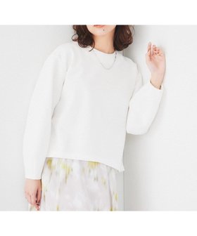 【アンタイトル/UNTITLED】の【洗える/後ろファスナー】ダンボールプルオーバー 人気、トレンドファッション・服の通販 founy(ファニー) ファッション Fashion レディースファッション Fashion for Women トップス・カットソー Cut & Sew Tops カジュアルプルオーバー・ニットトップス Pullovers & Knit Tops / Casual Pullovers ダブル Double, Double-Breasted バランス Balance, Style Balance フォルム Silhouette, Form ヘムライン Hemline, Bottom Cut ボトム Bottoms, Lower Wear エレガント 上品 Elegant 洗える Machine Washable |ID:prp329100004643429
