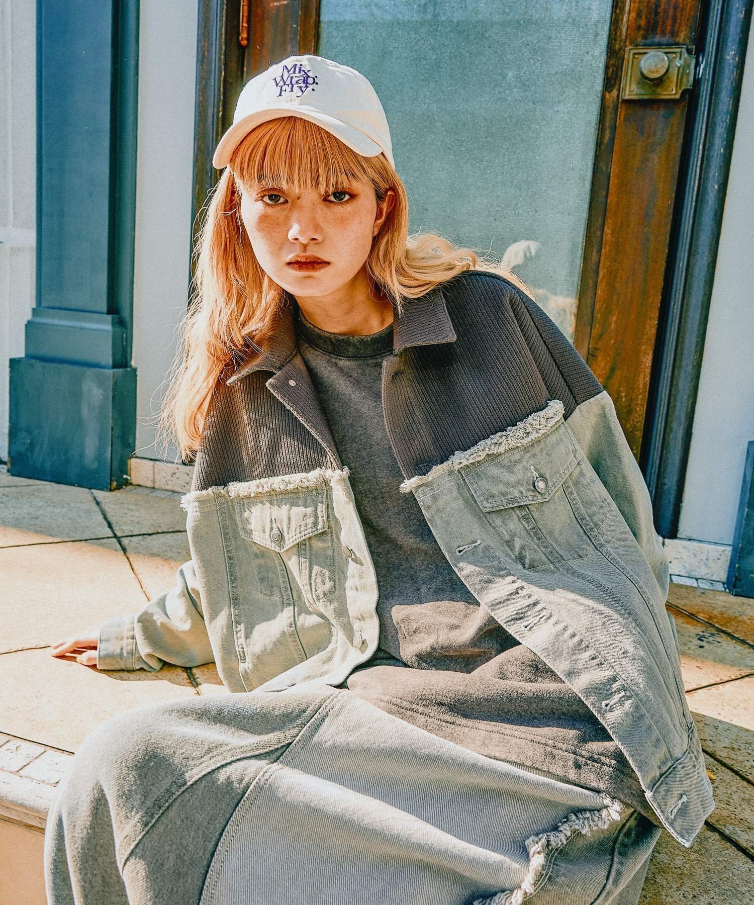 【ニコアンド/niko and】のMODE NORM CORE リメイク風モンスターGジャン インテリア・キッズ・メンズ・レディースファッション・服の通販 founy(ファニー) 　ファッション　Fashion　レディースファッション　Fashion for Women　アウター　Coat / Outerwear Collection　おすすめ　Recommended / Our Picks　イレギュラー　Irregular Design　インナー　Innerwear　シンプル　Simple, Minimal　ジャケット　Jacket, Outerwear　スマート　Smart, Elegant　デニム　Denim, Jeans Material　ビッグ　Big, Oversized　フリンジ　Fringe, Tassel　ブルゾン　Blouson, Bomber Jacket　ヨーク　Yoke, Yoke Design　リメイク　Remake, Reconstructed　春　Spring　グレー|ID: prp329100004643447 ipo3291000000033496796