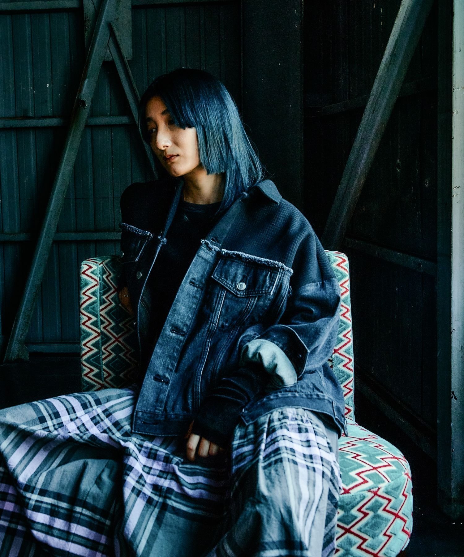 【ニコアンド/niko and】のMODE NORM CORE リメイク風モンスターGジャン インテリア・キッズ・メンズ・レディースファッション・服の通販 founy(ファニー) 　ファッション　Fashion　レディースファッション　Fashion for Women　アウター　Coat / Outerwear Collection　おすすめ　Recommended / Our Picks　イレギュラー　Irregular Design　インナー　Innerwear　シンプル　Simple, Minimal　ジャケット　Jacket, Outerwear　スマート　Smart, Elegant　デニム　Denim, Jeans Material　ビッグ　Big, Oversized　フリンジ　Fringe, Tassel　ブルゾン　Blouson, Bomber Jacket　ヨーク　Yoke, Yoke Design　リメイク　Remake, Reconstructed　春　Spring　ブラック19|ID: prp329100004643447 ipo3291000000033496797