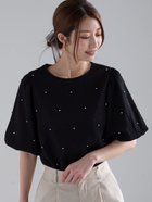 【テチチ/Te chichi】のメタルドットボリュームスリーブトップス ブラック|ID: prp329100004643462 ipo3291000000033497010