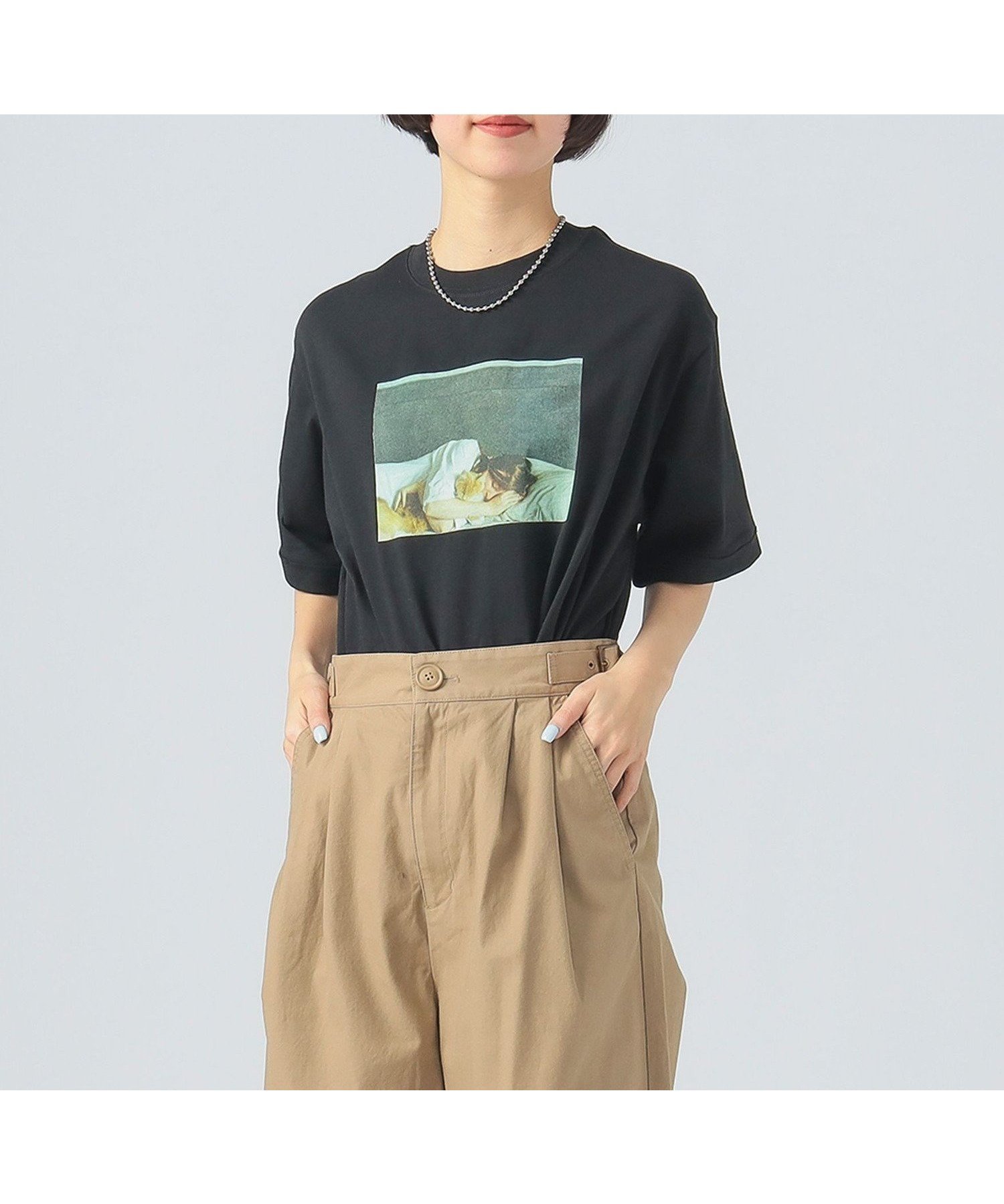 【ビームス ハート/BEAMS HEART】の【洗濯機洗い可】ネコフィルム フォト Tシャツ 25SS 半袖 インテリア・キッズ・メンズ・レディースファッション・服の通販 founy(ファニー) 　ファッション　Fashion　レディースファッション　Fashion for Women　トップス・カットソー　Cut & Sew Tops　シャツ・ブラウス・オフィスカジュアル　Elegant Blouses & Button-Ups　ロングTシャツ・Tシャツ　Longline T-Shirts & Tees　インナー　Innerwear　ウェーブ　Wavy Pattern　ジャケット　Jacket, Outerwear　デニム　Denim, Jeans Material　ネコ　Cat, Feline Motif　フィット　Fit, Slim Fit　フェミニン　Feminine, Girly　フロント　Front, Front Design　プリント　Print, Printed Pattern　半袖　Short Sleeve, Half Sleeve　リラックス　Relax, Relaxed Fit　ロング　Long, Long-Length　ワンポイント　One Point, Statement Accent　おすすめ　Recommended / Our Picks　2025年　2025　2025春夏・S/S　Spring/Summer 2025 SS25　BLACK|ID: prp329100004643472 ipo3291000000033497095
