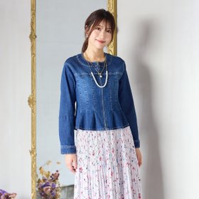 【ローズティアラ/Rose Tiara】の【伸縮性◎】ジップアップブルゾン 人気、トレンドファッション・服の通販 founy(ファニー) ファッション Fashion レディースファッション Fashion for Women アウター Coat / Outerwear Collection ブルゾンジャケット・スポーティアウター Blouson Jackets ショルダー Shoulder, Shoulder Strap チュニック Tunic, Long Top デニム Denim, Jeans Material ドロップ Drop Shoulder, Dropped Style フレア Flare, Flared |ID:prp329100004643751