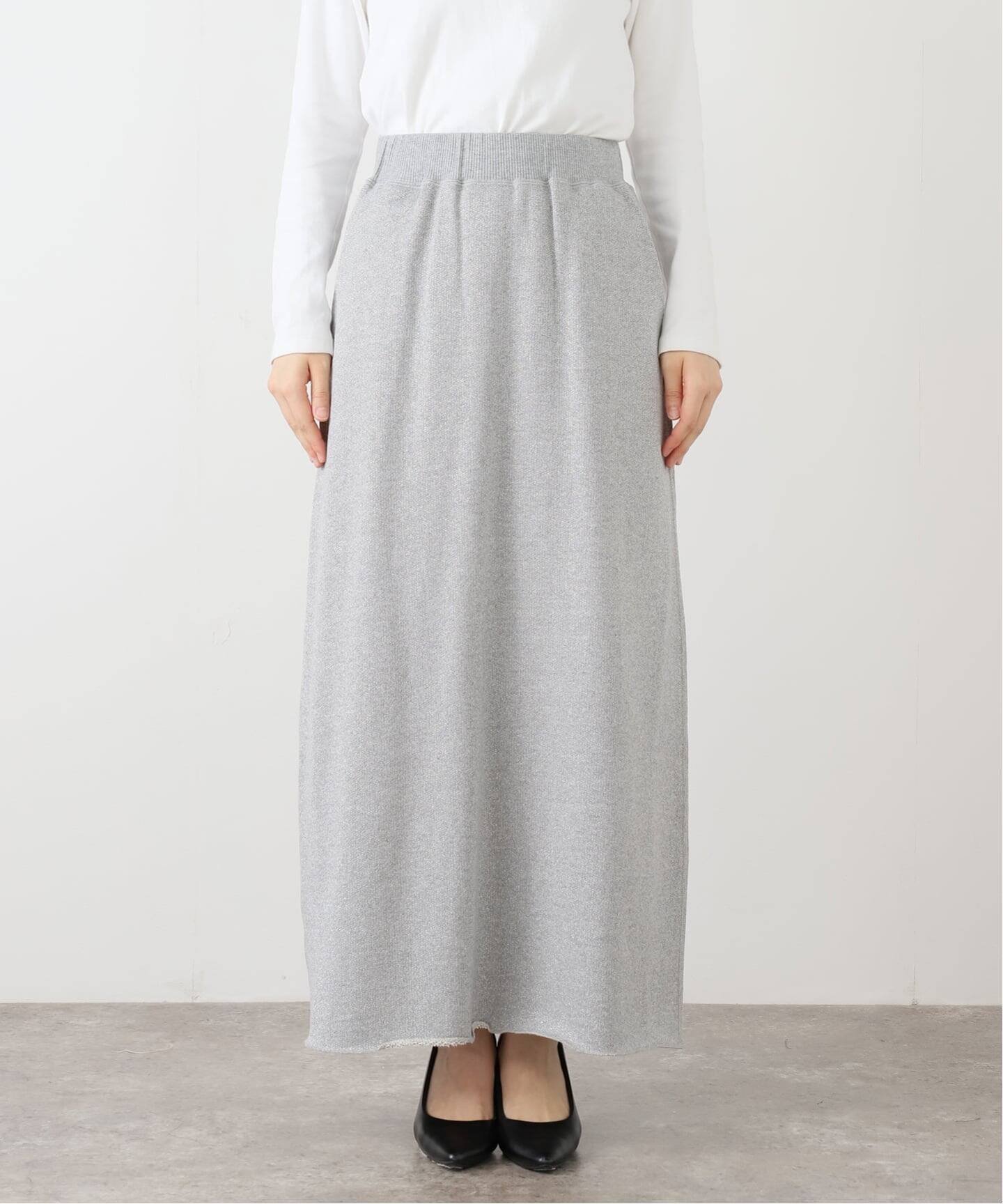 【スローブ イエナ/SLOBE IENA】のIRONING/アイロニング グリッタースウェットロングスカート 01IR0134ISLV インテリア・キッズ・メンズ・レディースファッション・服の通販 founy(ファニー) 　ファッション　Fashion　レディースファッション　Fashion for Women　スカート　Skirts　ロングスカート　Long Skirts / Maxi & Midi Skirts　グレーB|ID: prp329100004643781 ipo3291000000033502471