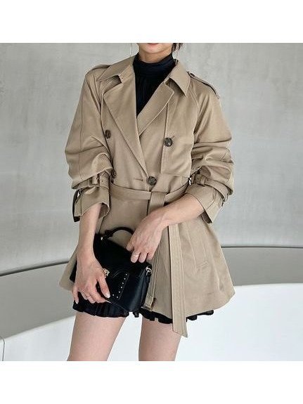 【スナイデル/SNIDEL】のバリエーションミドルトレンチコート インテリア・キッズ・メンズ・レディースファッション・服の通販 founy(ファニー) 　ファッション　Fashion　レディースファッション　Fashion for Women　アウター　Coat / Outerwear Collection　コート・ロングコート・ピーコート　Long Coats, Peacoats & More　トレンチコート / 春秋の定番アウター　Trench Coats　エレガント 上品　Elegant　ツイル　Twist, Twisted Detail　ドッキング　Docking, Mixed Material　フェイクレザー　Faux Leather, PU Leather　フォルム　Silhouette, Form　フレア　Flare, Flared　フロント　Front, Front Design　ベーシック　Basic, Essential　ミドル　Middle Length, Mid Height　おすすめ　Recommended / Our Picks　LBEG[035]|ID: prp329100004643784 ipo3291000000033502489