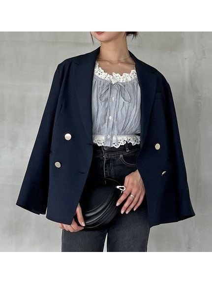 【スナイデル/SNIDEL】のSustainableメタルボタンテーラードジャケット インテリア・キッズ・メンズ・レディースファッション・服の通販 founy(ファニー) 　ファッション　Fashion　レディースファッション　Fashion for Women　アウター　Coat / Outerwear Collection　レディースジャケット・軽アウター　Jackets　テーラードジャケット / 通勤・きれいめスタイル　Tailored Jackets & Blazers　エレガント 上品　Elegant　今季　This Season, Current Season　シンプル　Simple, Minimal　ジャケット　Jacket, Outerwear　ストレート　Straight, Straight Cut　ダブル　Double, Double-Breasted　ツイル　Twist, Twisted Detail　定番　Standard, Basic Item　人気　Popular, Best Seller　ベーシック　Basic, Essential　メタル　Metal, Metal Parts　無地　Plain, Solid Color　リュクス　Luxury, Elegant, High-End, Chic　ロング　Long, Long-Length　A/W・秋冬　Autumn/Winter　おすすめ　Recommended / Our Picks　NVY[089]|ID: prp329100004643787 ipo3291000000033502504