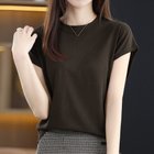 【ミニミニストア/miniministore】のサマーニット レディース 半袖ニットソー 人気、トレンドファッション・服の通販 founy(ファニー) ファッション Fashion レディースファッション Fashion for Women トップス・カットソー Cut & Sew Tops ニット Knit Tops & Sweaters サマー Summer, Summer Style スマート Smart, Elegant スリーブ Sleeve, Long Sleeve / Short Sleeve ニットソー Knit-Sewn, Cut & Sew Knit フレンチ French, French Style エレガント 上品 Elegant 半袖 Short Sleeve, Half Sleeve 夏 Summer ビジネス 仕事 通勤 Business / Work / Commuting thumbnail ブラウン|ID: prp329100004643842 ipo3291000000033503334