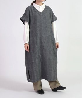【ドミンゴ/DOMINGO】のニットライクチェック サローワンピース 人気、トレンドファッション・服の通販 founy(ファニー) ファッション Fashion レディースファッション Fashion for Women ワンピース Dresses スモック Smock, Smock Dress タートル Turtleneck, Turtle Collar チェック Check, Plaid, Tartan ベスト Vest, Waistcoat ロング Long, Long-Length |ID:prp329100004643902