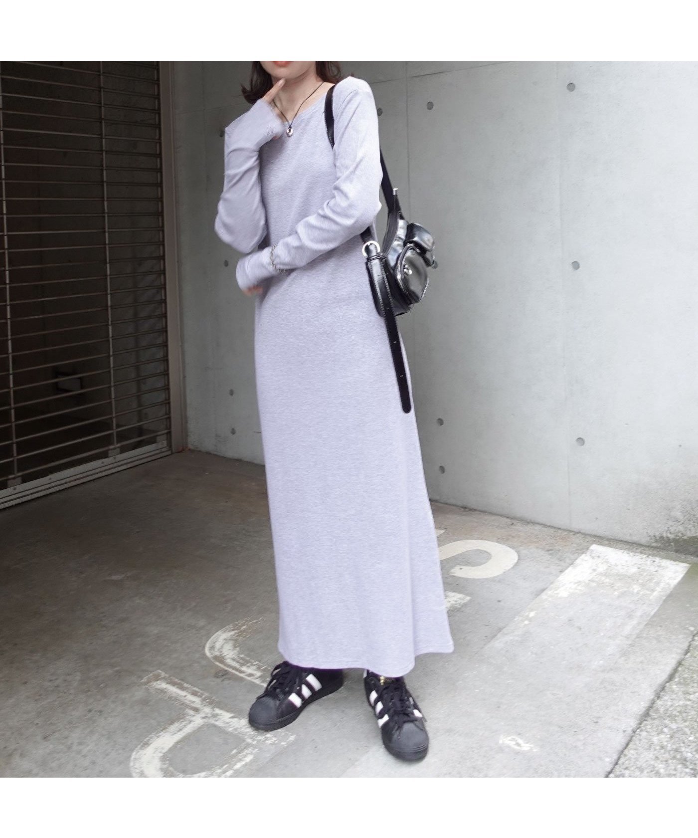 【コーナーズ/CORNERS】のリブロングワンピース インテリア・キッズ・メンズ・レディースファッション・服の通販 founy(ファニー) 　ファッション　Fashion　レディースファッション　Fashion for Women　ワンピース　Dresses　アクセサリー　Fashion Accessories　シンプル　Simple, Minimal　スタイリッシュ　Stylish, Fashionable　フィット　Fit, Slim Fit　グレー|ID: prp329100004643952 ipo3291000000033504103
