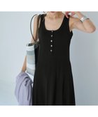 【スタイルデリ/STYLE DELI】のヘンリーネックリブ生地フレアワンピース ブラック|ID: prp329100004643980 ipo3291000000033504221