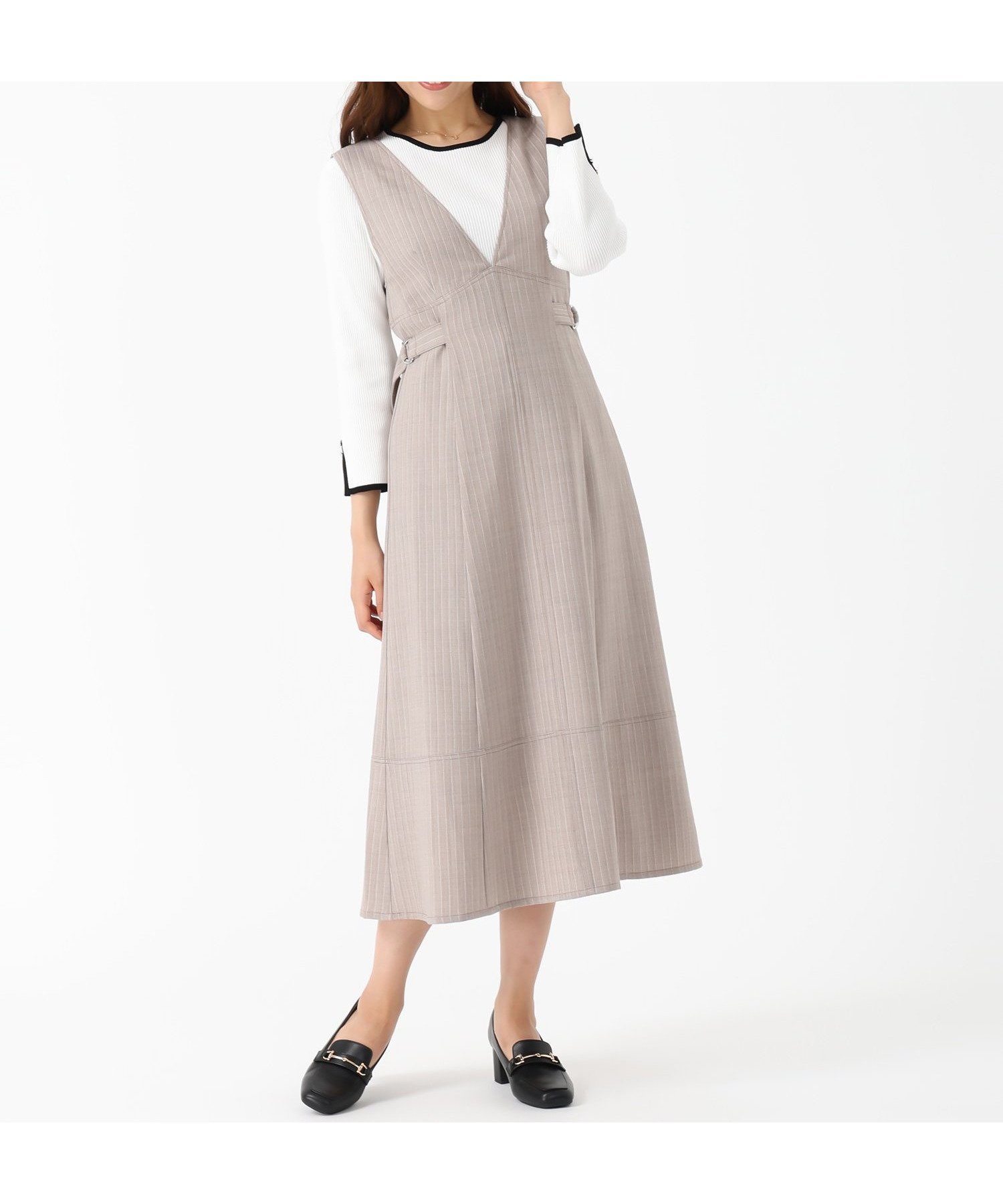 【ミッシュマッシュ/MISCH MASCH】のMM537408 バッククロスストライプジャンスカ インテリア・キッズ・メンズ・レディースファッション・服の通販 founy(ファニー) 　ファッション　Fashion　レディースファッション　Fashion for Women　バッグ　Bags　おすすめ　Recommended / Our Picks　カットソー　Cut and Sewn Top　ストライプ　Stripe, Striped Pattern　ワンポイント　One Point, Statement Accent　エレガント 上品　Elegant　ブラウン|ID: prp329100004644036 ipo3291000000033504510
