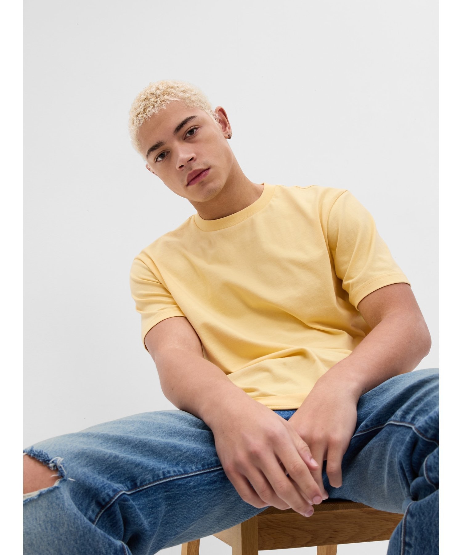 【ギャップ/GAP】のオリジナルTシャツ インテリア・キッズ・メンズ・レディースファッション・服の通販 founy(ファニー) 　ファッション　Fashion　レディースファッション　Fashion for Women　トップス・カットソー　Cut & Sew Tops　シャツ・ブラウス・オフィスカジュアル　Elegant Blouses & Button-Ups　ロングTシャツ・Tシャツ　Longline T-Shirts & Tees　ベーシック　Basic, Essential　ボーダー　Border, Stripe　定番　Standard, Basic Item　無地　Plain, Solid Color　HAVANA_YELLOW|ID: prp329100004644082 ipo3291000000033505466