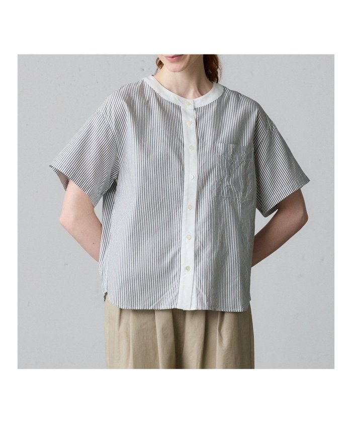 【マーコート/MARcourt】のMidiUmi クレリックストライプシャツ インテリア・キッズ・メンズ・レディースファッション・服の通販 founy(ファニー) https://founy.com/ ファッション Fashion レディースファッション Fashion for Women トップス・カットソー Cut & Sew Tops シャツ・ブラウス・オフィスカジュアル Elegant Blouses & Button-Ups ストライプ Stripe, Striped Pattern フロント Front, Front Design ポケット Pocket, Pocket Detail 人気 Popular, Best Seller |ID: prp329100004644126 ipo3291000000033506159