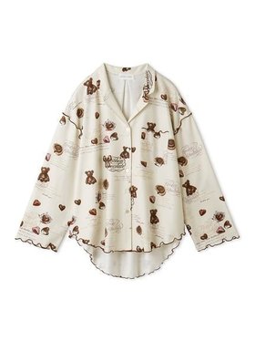 【スナイデル ホーム/SNIDEL HOME】のチョコモチーフ開襟シャツ 人気、トレンドファッション・服の通販 founy(ファニー) ファッション Fashion レディースファッション Fashion for Women トップス・カットソー Cut & Sew Tops シャツ・ブラウス・オフィスカジュアル Elegant Blouses & Button-Ups ユニセックス Unisex, Genderless おすすめ Recommended / Our Picks なめらか Smooth, Silky Texture スウィート Sweet, Cute Style フリル Frill, Ruffle プリント Print, Printed Pattern モチーフ Motif, Design Theme リボン Ribbon, Bow リラックス Relax, Relaxed Fit ロング Long, Long-Length |ID:prp329100004644148