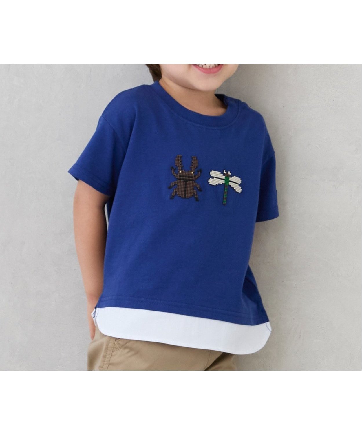 【ナルミヤ オンライン/NARUMIYA ONELINE / KIDS】のブロックプリント半袖Tシャツ インテリア・キッズ・メンズ・レディースファッション・服の通販 founy(ファニー) 　ファッション　Fashion　キッズファッション　Fashion for Kids　ブロック　Block, Solid Block Pattern　プリント　Print, Printed Pattern　ポケット　Pocket, Pocket Detail　半袖　Short Sleeve, Half Sleeve　ブルー|ID: prp329100004644247 ipo3291000000033508085