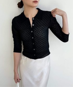 【エディット フォー ルル/edit.for LuLu】のレーシーポロシャツニット 人気、トレンドファッション・服の通販 founy(ファニー) ファッション Fashion レディースファッション Fashion for Women トップス・カットソー Cut & Sew Tops ニット Knit Tops & Sweaters シャツ・ブラウス・オフィスカジュアル Elegant Blouses & Button-Ups ポロシャツ・きれいめカジュアル Smart-Casual Polo Tops トレンド Trend, Trending Now フェミニン Feminine, Girly レース Lace, Lace Fabric |ID:prp329100004644250
