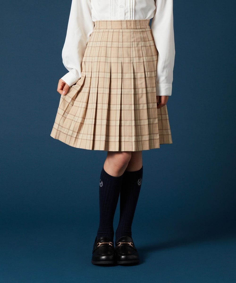 【アー ヴェー ヴェー/a.v.v / KIDS】の140-160 【卒服】チェックプリーツスカート インテリア・キッズ・メンズ・レディースファッション・服の通販 founy(ファニー) 　ファッション　Fashion　キッズファッション　Fashion for Kids　ジャケット　Jacket, Outerwear　スウェット / スエット　Sweatshirt, Sweatwear　ダウン　Down, Puffer　チェック　Check, Plaid, Tartan　プリーツ　Pleats, Pleated　再入荷　Restock / Back in Stock　おすすめ　Recommended / Our Picks　エレガント 上品　Elegant　卒業式　Graduation Ceremony　結婚式　Wedding　ベージュ|ID: prp329100004644258 ipo3291000000033508284