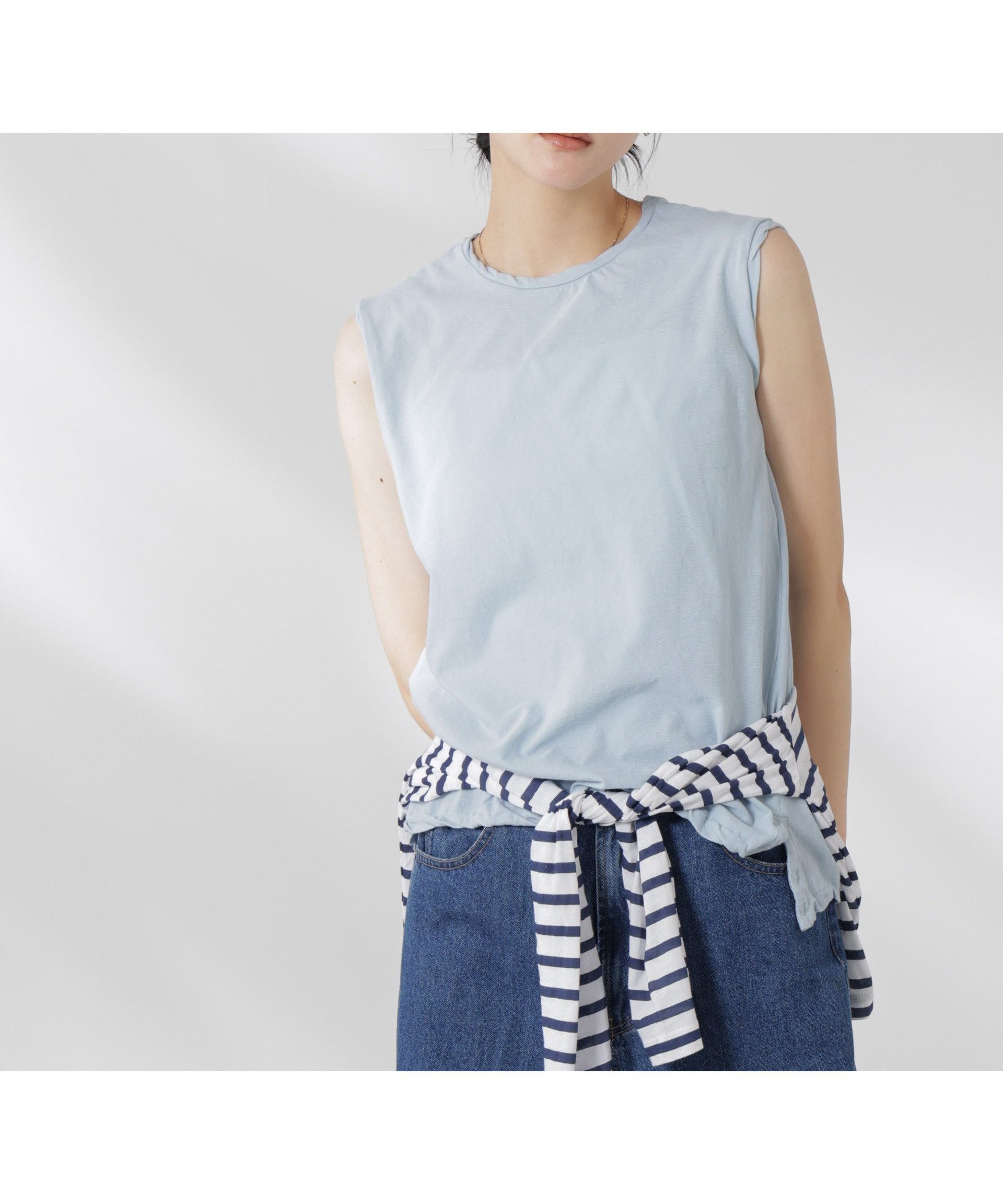 【ナノ ユニバース/nano universe】のGREYCHORD/SOFIE スリーブレスTシャツ インテリア・キッズ・メンズ・レディースファッション・服の通販 founy(ファニー) 　ファッション　Fashion　レディースファッション　Fashion for Women　トップス・カットソー　Cut & Sew Tops　シャツ・ブラウス・オフィスカジュアル　Elegant Blouses & Button-Ups　ロングTシャツ・Tシャツ　Longline T-Shirts & Tees　インナー　Innerwear　シンプル　Simple, Minimal　ジャケット　Jacket, Outerwear　スリーブ　Sleeve, Long Sleeve / Short Sleeve　タンク　Tank Top, Sleeveless Top　デニム　Denim, Jeans Material　ノースリーブ　Sleeveless, No-Sleeve　ベーシック　Basic, Essential　ワイド　Wide, Wide Fit　おすすめ　Recommended / Our Picks　日本製　Made In Japan　夏　Summer　2025年　2025　2025春夏・S/S　Spring/Summer 2025 SS25　ブルーグレー5|ID: prp329100004644292 ipo3291000000033508819