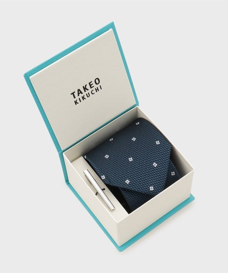 【タケオキクチ/TAKEO KIKUCHI / MEN】のフラワードットネクタイ タイバー カラーBOXセット 人気、トレンドファッション・服の通販 founy(ファニー) 　ファッション　Fashion　メンズファッション　Fashion for Men　おすすめ　Recommended / Our Picks　ジャカード／ジャガード　Jacquard, Woven Pattern　ストライプ　Stripe, Striped Pattern　スーツ　Suit, Formalwear　ドット　Polka Dot, Dot Pattern　フラワー　Flower, Floral　リボン　Ribbon, Bow　人気　Popular, Best Seller　 other-1|ID: prp329100004644385 ipo3291000000033510055