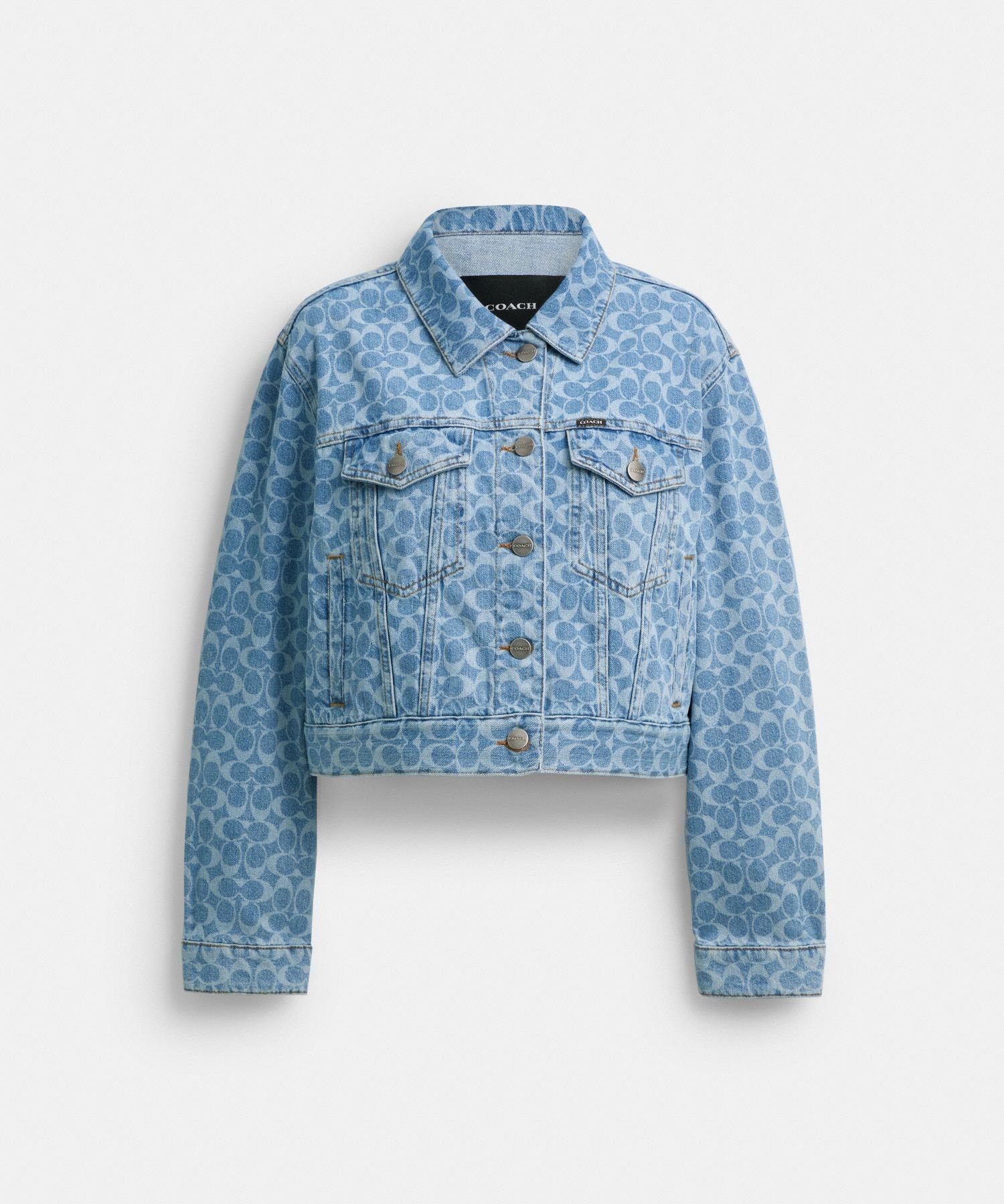 【コーチ/COACH】の【公式】シグネチャー デニム ジャケット 人気、トレンドファッション・服の通販 founy(ファニー) 　ファッション　Fashion　レディースファッション　Fashion for Women　アウター　Coat / Outerwear Collection　レディースジャケット・軽アウター　Jackets　デニムジャケット / カジュアルアウター　Denim Jackets　アウトレット　Outlet / Clearance　ジャケット　Jacket, Outerwear　デニム　Denim, Jeans Material　トリミング　Trimming, Decorative Edge　フラップ　Flap, Flap Pocket　フロント　Front, Front Design　ポケット　Pocket, Pocket Detail　洗える　Machine Washable　 other-1|ID: prp329100004644825 ipo3291000000033517549