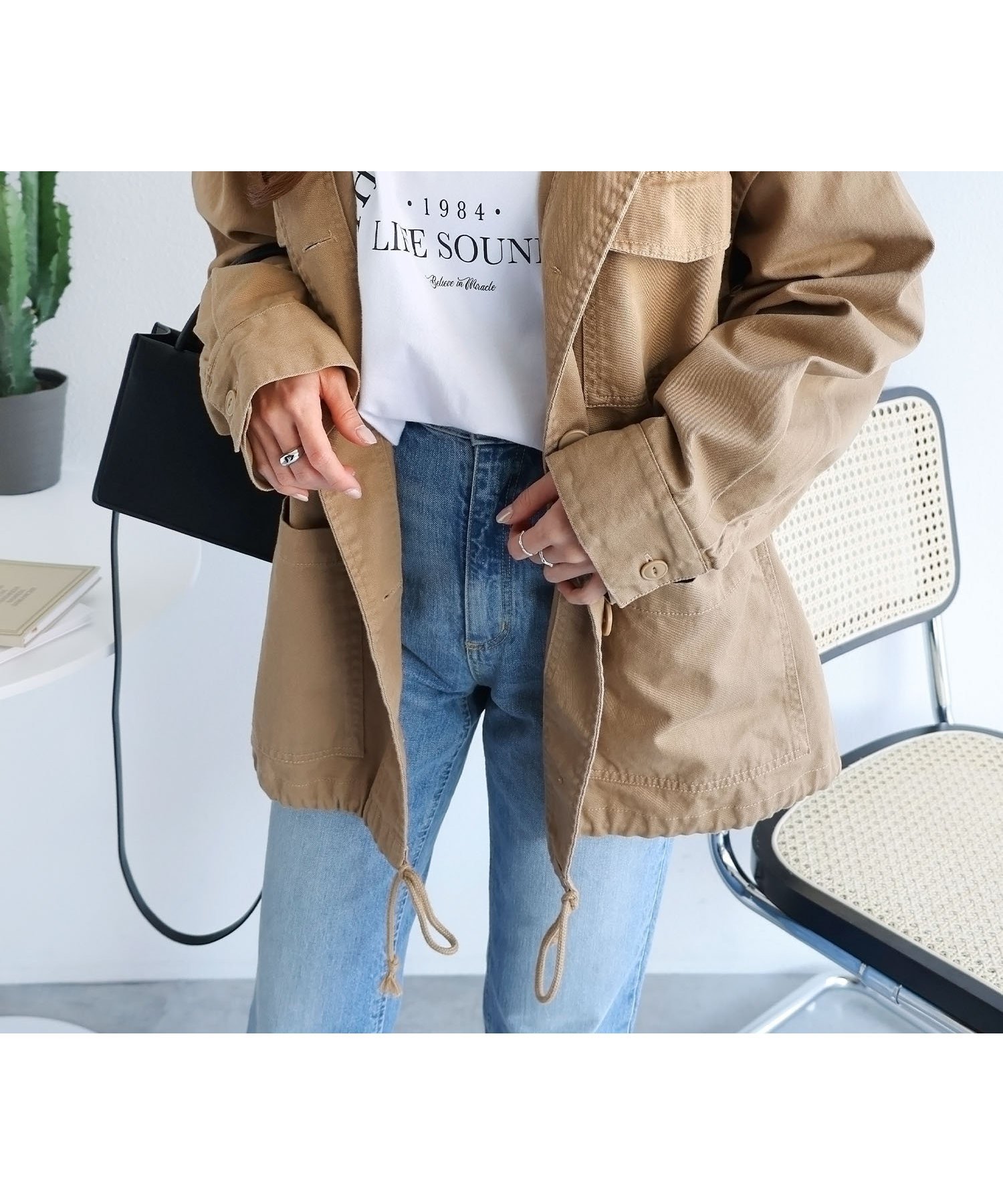 【アンドミー/andme】の2way ミリタリー ジャケット インテリア・キッズ・メンズ・レディースファッション・服の通販 founy(ファニー) 　ファッション　Fashion　レディースファッション　Fashion for Women　アウター　Coat / Outerwear Collection　レディースジャケット・軽アウター　Jackets　おすすめ　Recommended / Our Picks　カットソー　Cut and Sewn Top　ジャケット　Jacket, Outerwear　ドローコード　Drawcord, Drawstring Cord　ベスト　Vest, Waistcoat　ミリタリー　Military, Army Style　ベージュ|ID: prp329100004644851 ipo3291000000033517862