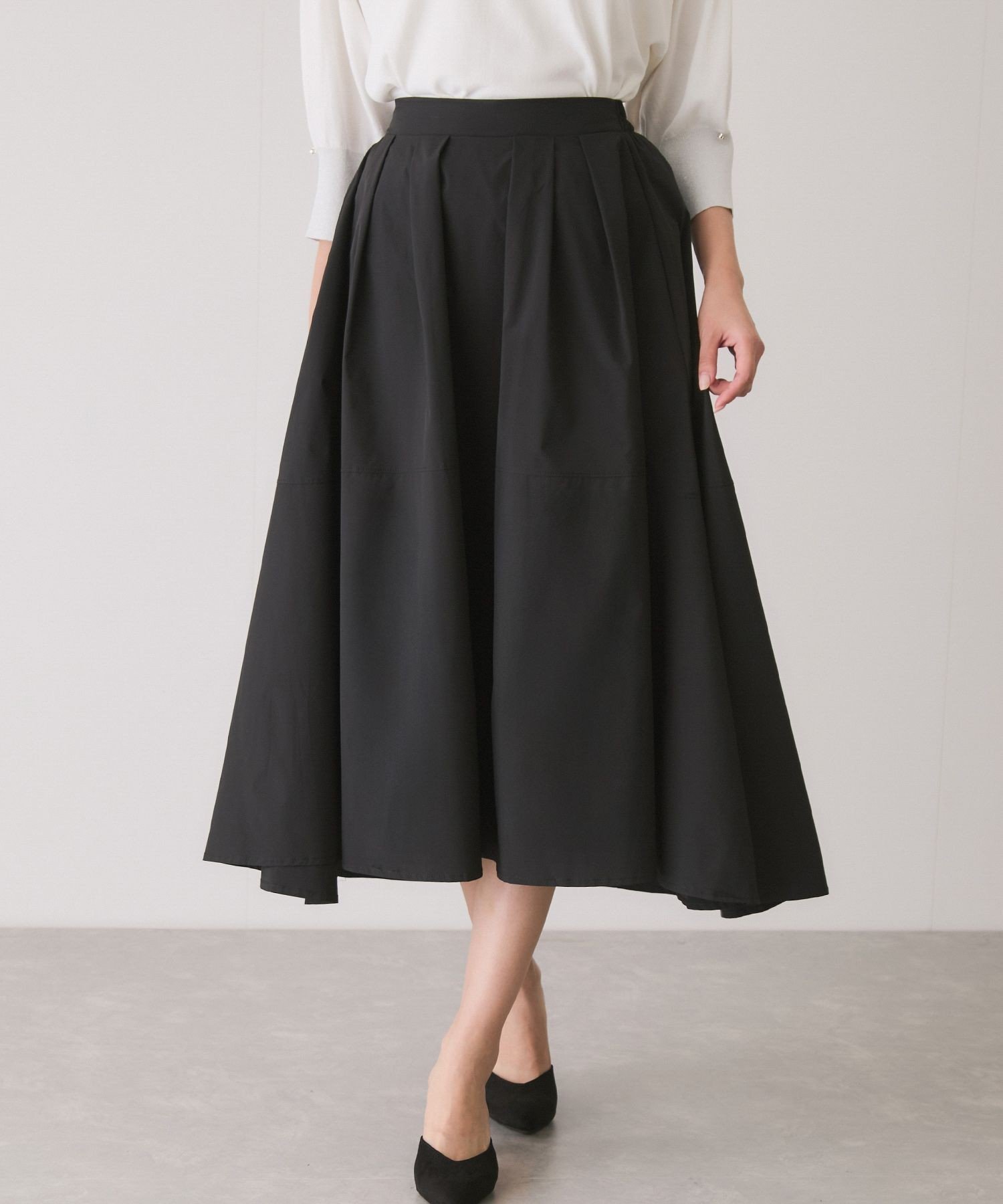【ジャイロ/JAYRO】のフレアシルエット切替スカート インテリア・キッズ・メンズ・レディースファッション・服の通販 founy(ファニー) 　ファッション　Fashion　レディースファッション　Fashion for Women　スカート　Skirts　切替　Switching, Contrast Panel　シンプル　Simple, Minimal　ジャケット　Jacket, Outerwear　スキッパー　Skipper, Open Collar　フレア　Flare, Flared　ブルゾン　Blouson, Bomber Jacket　ヘムライン　Hemline, Bottom Cut　ポケット　Pocket, Pocket Detail　ロング　Long, Long-Length　楽ちん　Easy Fit, Comfortable　A/W・秋冬　Autumn/Winter　S/S・春夏　SS, Spring/Summer, Warm Season　夏　Summer　ブラック(01)|ID: prp329100004644859 ipo3291000000033518011